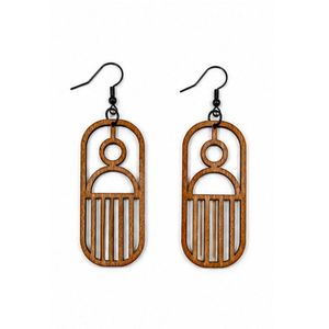 Boucles d'oreilles en bois pour femmes, légères, ajourées, élégantes, minimalistes, naturelles, pour un usage quotidien - Product Image 4