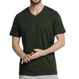 T-shirts en coton à col en V pour hommes, respirants et confortables, style streetwear, fournisseur en gros - Product Image 4