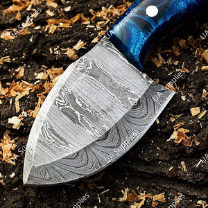 Cuchillos de caza y camping de acero de Damasco rectos OEM/ODM personalizables al por mayor, con mango de resina, en grandes cantidades al mejor precio - Product Image 4