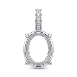 925 Sterling Silver Oval Blank Bezel <b>Pendant</b> 4x6mm-20x30mm Semi Mount Pre Notched Cabochon Gemstone Setting Women's Engagement - Product Image 1