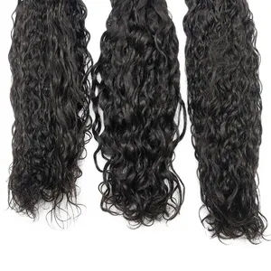 Loose <b>Deep</b> <b>Wave</b> Curly Human Hair Natural Black Remy Hair Long Length Bulk Virgin Cuticle Aligned - Product Image 4