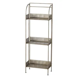 Estante Metálico Industrial de 3 Niveles con Asa, Diseño Perforado, Base para Mesa, Diseño Costero, Ecológico - Product Image 1