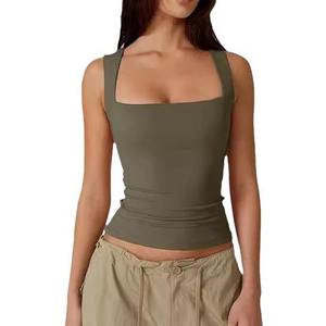 Débardeur décontracté uni pour femme en coton tissé et fibre de bambou, séchage rapide, respirant, écologique, anti-rétrécissement, anti-boulochage - Product Image 6