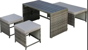 Ensemble de salle à manger moderne en rotin tressé avec protection UV, couleurs personnalisées, style Jamaïque, mobilier d'extérieur, table et chaises, vente directe d'usine - Product Image 3