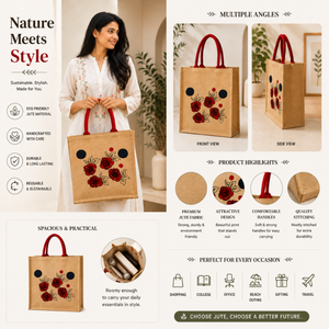 Eco Friendly Jute <b>Bag</b> Reusable Shopping Tote Durable Handmade Multipurpose Carry <b>Bag</b> with Strong Handles Stylish Design Custom - Product Image 5
