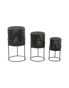 Ensemble de 3 jardinières Linea Exports Inc avec support, en fer métallique thermolaqué, écologiques, durables, pour la décoration intérieure et extérieure du jardin - Product Image 2