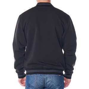 Custom Cowhide Leather Varsity Bomber Jacket for <b>Men</b> Winter Street Style Letterman Baseball Jackets Wool Windproof Knitted - Product Image 5