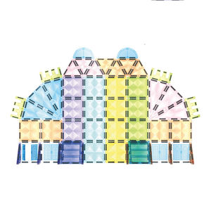 122PCS Bulk Multi-Color Star-Shaped Grooved <b>Plastic</b> Magnetic Building <b>Tiles</b> - DIY Educational Construction Toys for Kids - Product Image 5