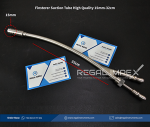 Tube d'aspiration Finsterer en acier inoxydable de qualité supérieure, instrument chirurgical réutilisable pour chèvre, Regal Impex Pakistan - Product Image 2