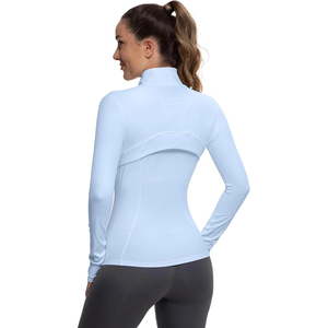 Manufacturer Women's High Neck Fitness <b>Jacket</b> Long Sleeve <b>Workout</b> Running Training Activewear Sports Gym Wear Fitness <b>Jacket</b> - Product Image 2