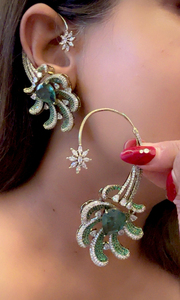 Pendientes de Oreja con Engaste Nano de Piedra Doble de Calidad Premium, Estilo Elegante, Diseño Hermoso, Ideal para Fiestas - Product Image 4