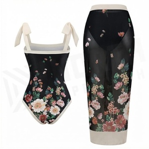 Floral Print 2 Piece Tankini <b>Set</b> With Contrast Binding And Bow Detail For Women - Product Image 2