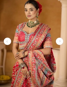 KV Printed Traditional <b>Silk</b> Saree (<b>Red</b>) for Party - Product Image 3