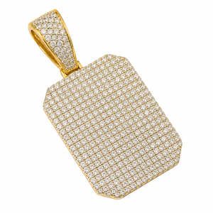 Collar de Plata 925 Personalizado con Colgante Rectangular de Moissanita Chapado en Oro, Joyería Fina Hip Hop Bling Iced, Regalo - Product Image 1