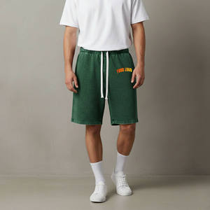 Pantalones Cortos Deportivos para Hombre, Color Verde, Poliéster/Algodón, Cintura Elástica, Logotipo Frontal, Decoración con Parches, Tejido Transpirable y Sostenible, Hasta la Rodilla - Product Image 4