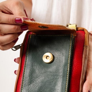 Luxury Exotic Design Cowhide Genuine Leather Women's <b>Small</b> Crossbody <b>Handbag</b> Carved Mobile Phone Pocket Western Hair Hide Style - Product Image 3