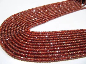 Cuentas facetadas de circonia cúbica color granate, forma rondelle, 3 mm, hebra de 13 pulgadas de largo. - Product Image 2