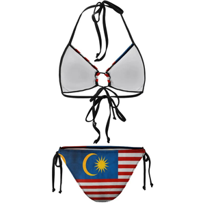 Maillots de bain respirants sans couture pour femmes, motif drapeau national de Malaisie, bikinis sexy personnalisés, vêtements de plage - Product Image 3