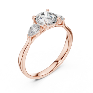 Pear <b>Wrapped</b> Round Cut Lab Grown Solitaire Ring in 18KT Rose Gold for Party <b>Wedding</b> Daily Use Luxury <b>Gifting</b> for Women - Product Image 1
