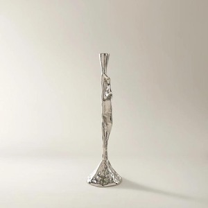 Modern <b>Hammered</b> Metal Taper Candle <b>Holder</b> Abstract Organic Shape Textured Candlestick Luxury Wedding Table Centerpiece Decor - Product Image 6