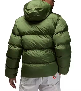 Men's <b>Yellow</b> Hooded <b>Puffer</b> <b>Jacket</b> Casual Winter Down Filled Zipper Closure Loose Fit Short Length Windproof Polyester Shell - Product Image 2