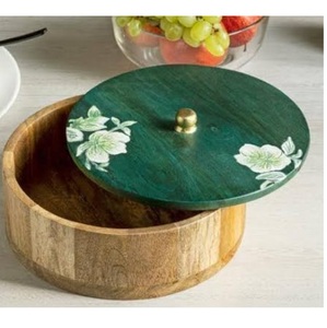 Casseroles et pots de service en émail, design artisanal, nouveau design, casseroles rondes en bois de designer ou pots de service pour roti - Product Image 1