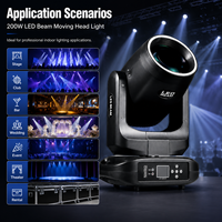 200 LED Beam Moving Head, compatible avec le contrôle DMX512, adapté aux équipements d'éclairage de scène pour DJ, avec base d'ampoule E27.