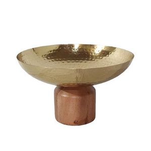 Cuenco de latón antiguo, plato de servir metálico tradicional hecho a mano para el hogar, cocina, restaurante, hotel, catering y comedor - Product Image 1