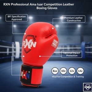 Gants de boxe professionnels en cuir pleine fleur RXN World Champ Competition - (BG-01) - Product Image 3