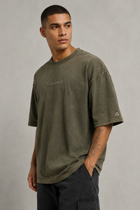 Camiseta de punto de algodón grueso transpirable con cuello alto para hombre, corte regular, estilo vintage, informal, para uso diario, Active Squad - Product Image 4