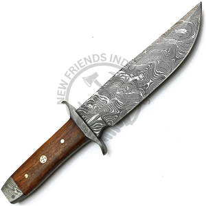 Nueva Edición Cuchillo de Caza para Exteriores de Acero de Damasco Forjado a Mano con Mango de Palisandro, Cuchillo de Supervivencia y Camping Extra Afilado - Product Image 3