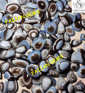 Vente en gros d'agate œil-de-tigre, pierre précieuse naturelle, matière première, toutes formes mélangées, taille personnalisable, diamètre du trou, cabochon pour la fabrication de bijoux - Product Image 6