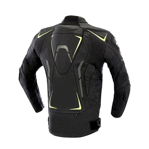 Blouson de moto pour homme noir et rouge, respirant, en maille, avec fermeture éclair, style motard, pour l'été, coupe ajustée, manches classiques - Product Image 4