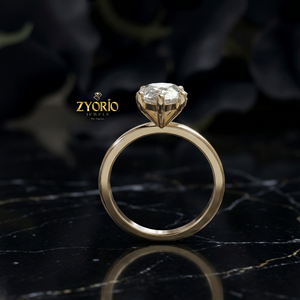 Anillo Solitario de Oro de 14K con Corte de Pera, Elegante Anillo de Compromiso, Anillo de Novia en Forma de Lágrima, Joyería Minimalista para Boda - Product Image 3