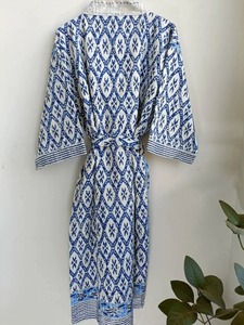 Robe de nuit imprimée pour femmes, robe décontractée avec ceinture ajustable, tissu confortable, acheter directement auprès du fournisseur - Product Image 4