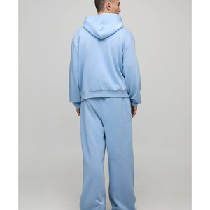 Ensemble de survêtement personnalisé pour homme avec impression 3D en relief, pantalon large en molleton épais, faible MOQ, vente en gros - Product Image 3