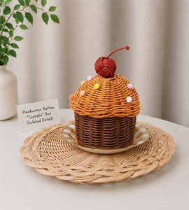 Adorable Woven Rattan Sustainable Cute Clothing Organizer Ramadan <b>Eid</b> Gergean Cupcake Box - Product Image 5