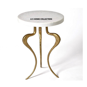 Nouvelle table d'appoint élégante en aluminium de style moderne, de forme ronde, avec texture gaufrée, finition polie brillante, pour la maison - Product Image 2