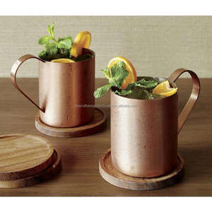 Tazas de Vodka de limonada, tazas de champán de vino antiguo de cobre 100%, juego de tazas de agua potable beneficiosas para la salud de cobre de muy buena calidad - Product Image 1