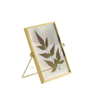 Cadre photo élégant en métal de style classique, écologique, en laiton et verre, pour affichage flottant sur bureau, décoration intérieure, cadeau - Product Image 6