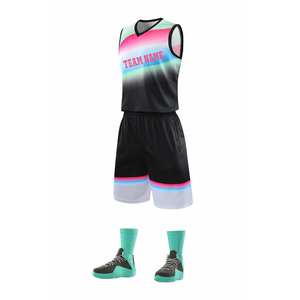 Conjunto de Camiseta de Baloncesto Unisex, Color Degradado, Sublimada, Absorbente de Humedad, 100% Poliéster, Corte Atlético, Nombre del Equipo en la Parte Delantera - Product Image 1