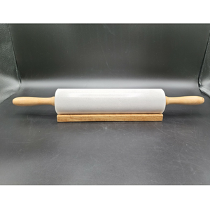 Wood & Marble Dough <b>Rolling</b> <b>Pin</b> With Wood Stand Christmas Dough Roller Baking And Pastry Preparation <b>Rolling</b> <b>Pin</b> - Product Image 6