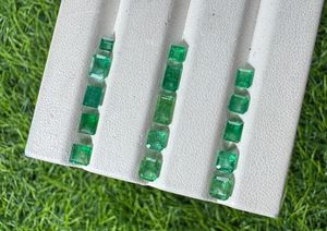 Piedras Preciosas de Esmeralda de Zambia Certificadas Naturales, Lote de 15 Piezas de Gemas Sueltas con Formas Mixtas Facetadas - Product Image 2