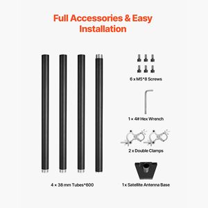 Kit di Montaggio Starlink per Camper in Acciaio Resistente con Angolo Regolabile a 360 Gradi, Tubo Extra Lungo Gen 3 e Accessori Esterni - Product Image 5