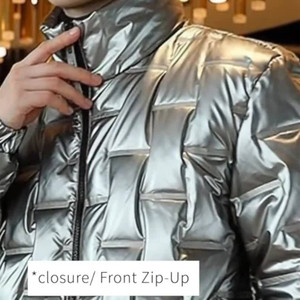 OEM Custom Men Plus Size Winter Quilted <b>Jacket</b> Waterproof Windbreaker Zipper Hoodie Embroidered Casual Snow Wear puffer hiking - Product Image 3