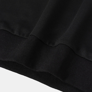 Men's Winter Solid Pattern 100% Cotton Fleece Crew Neck Pullover Sweatshirt Front Logo Lined Design Breathable Quick Dry - Product Image 3