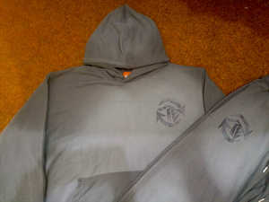 Pantalon évasé vintage oversize personnalisé pour hommes, survêtement à capuche, survêtement délavé à l'acide, survêtement avec impression thermique, éponge française unie, grande taille - Product Image 4