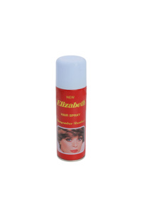 Laque pour cheveux en aérosol Elizabeth, boîte rouge avec image de femme, brillance et éclat sans rinçage, pour tous les genres et tous les âges - Product Image 1