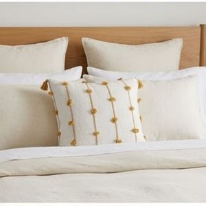 Housse de coussin carrée bohème rayée avec pompons, amovible et lavable, en lin et coton, au meilleur prix - Product Image 6