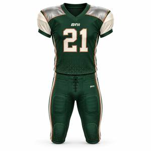 Custom Sublimation Printed Mesh American Football Jersey Set V <b>Neck</b> Short Sleeve Quick Dry Breathable 100% Polyester UPF 50 - Product Image 1